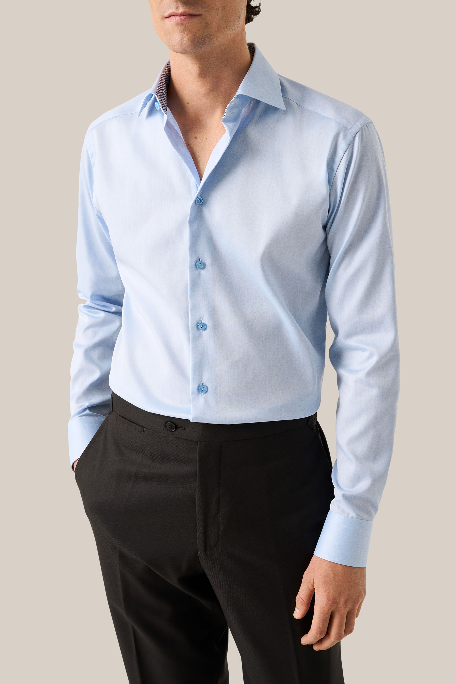 Slim Signature Twill Effect Shirt, Blue - Bilde 3