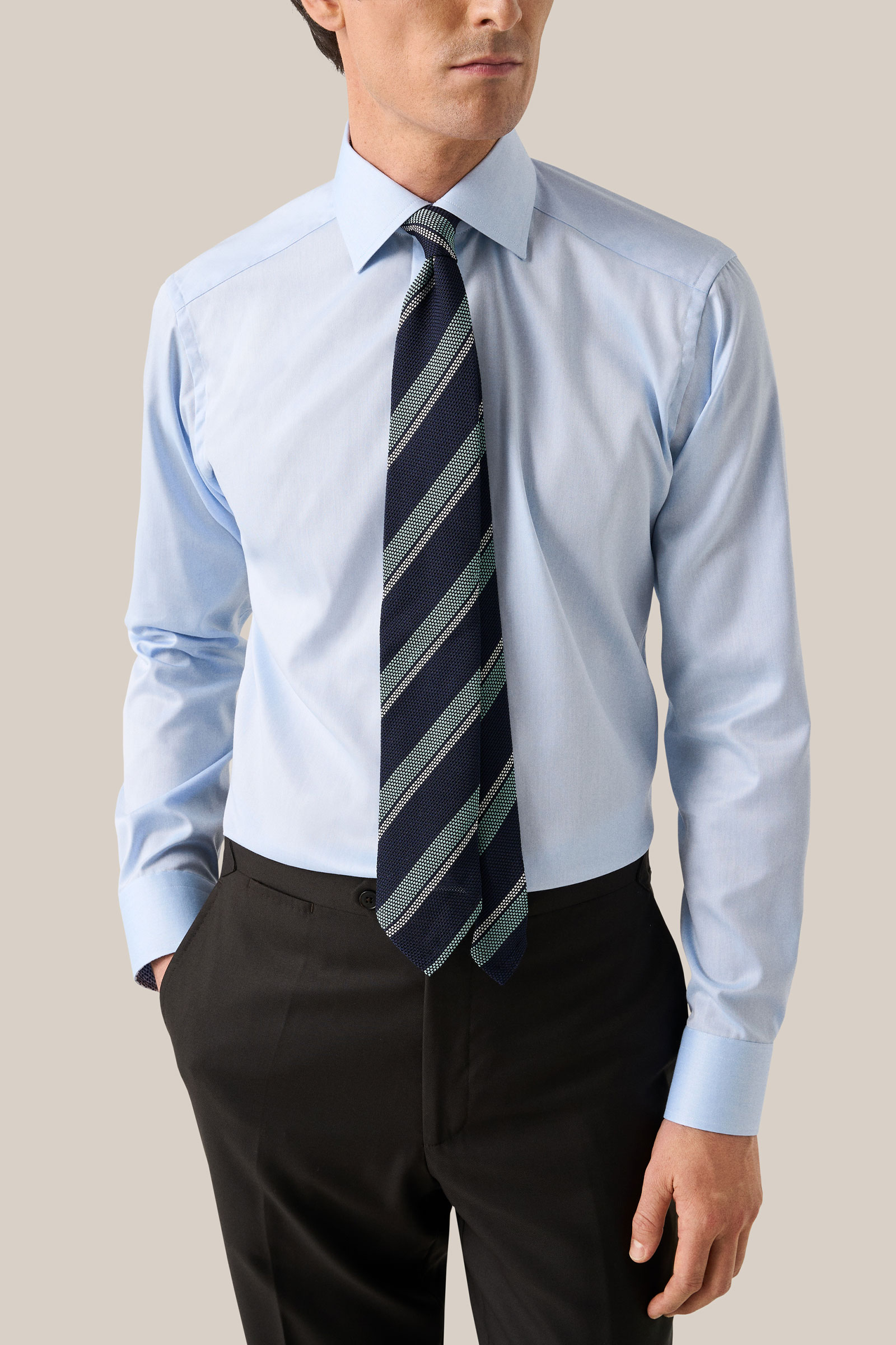 Slim Signature Twill Effect Shirt, Blue - Bilde 2