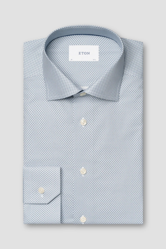 Slim Micro Print Signature Twill, Blå