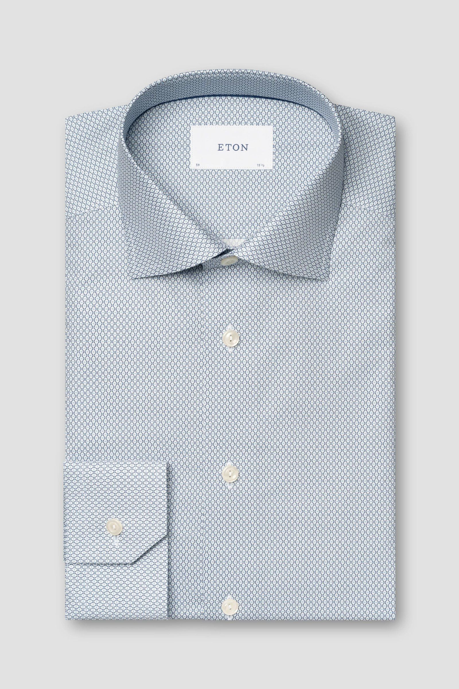 Slim Micro Print Signature Twill, Blå