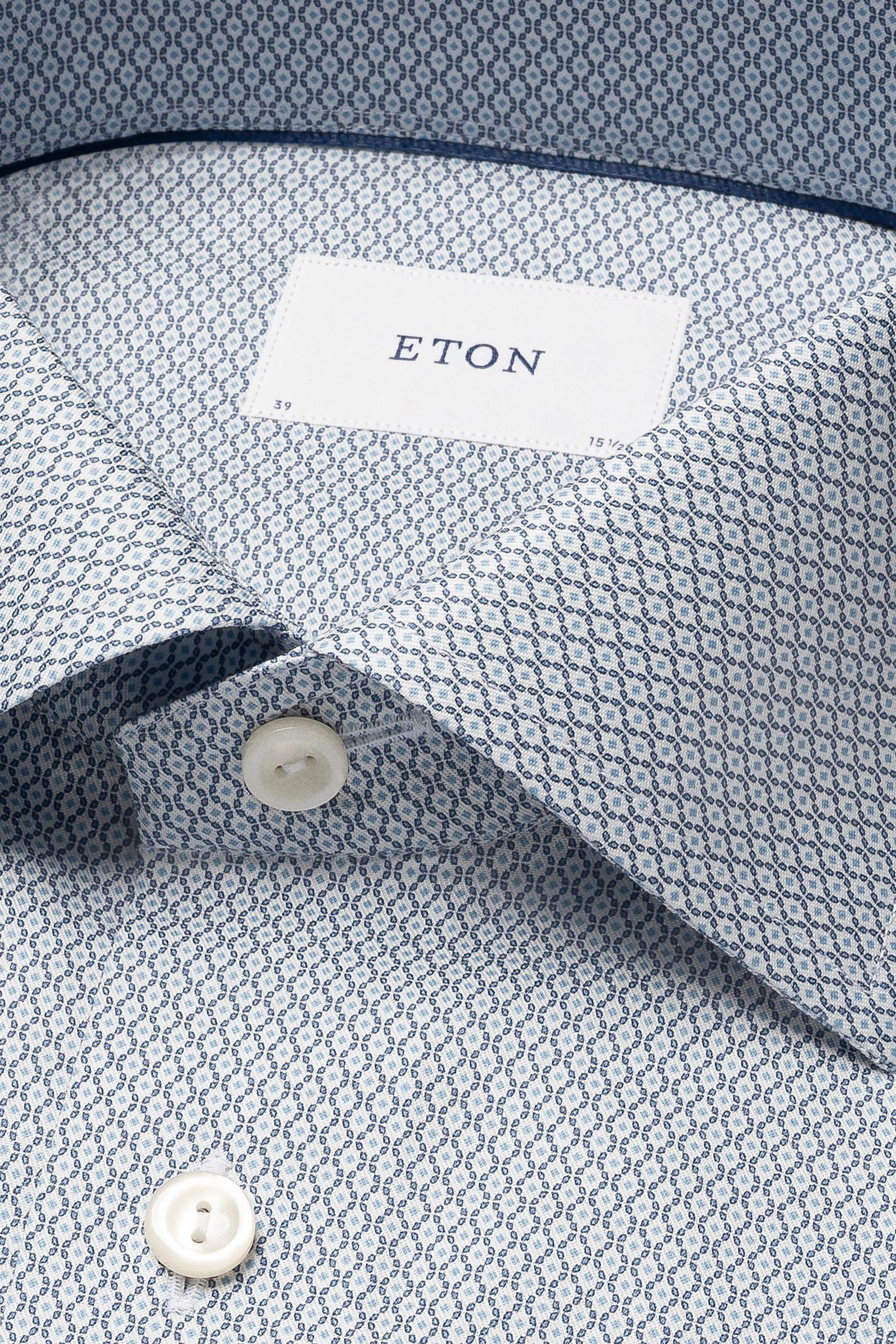 Slim Micro Print Signature Twill, Blå - Bilde 3