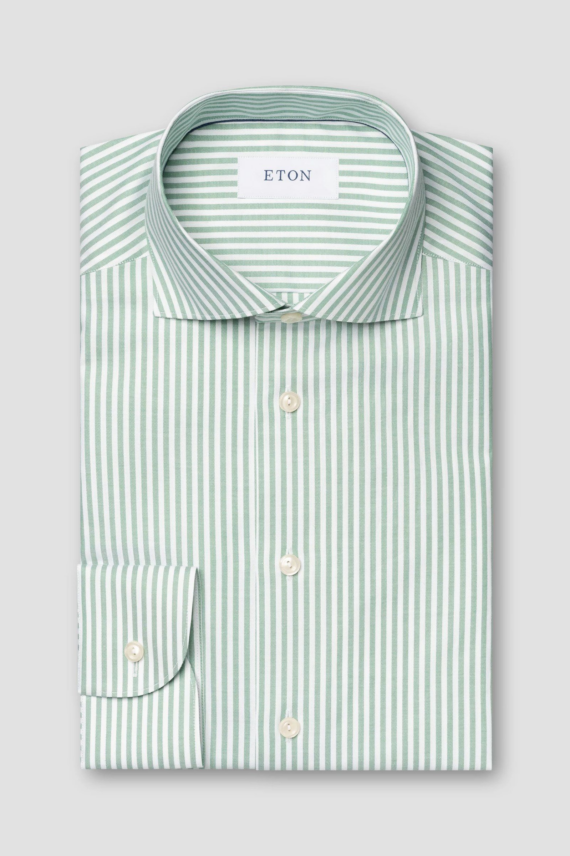 Slim Striped Oxford Shirt, Lys grønn