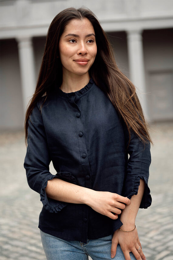 Clarion Linen Shirt, Navy