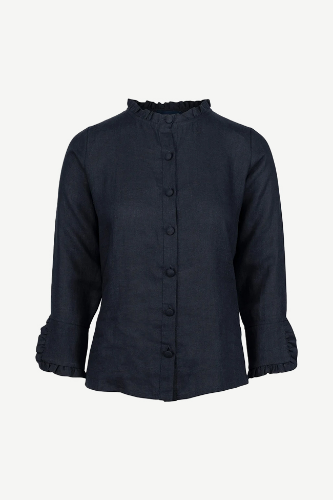 Clarion Linen Shirt, Navy - Bilde 5
