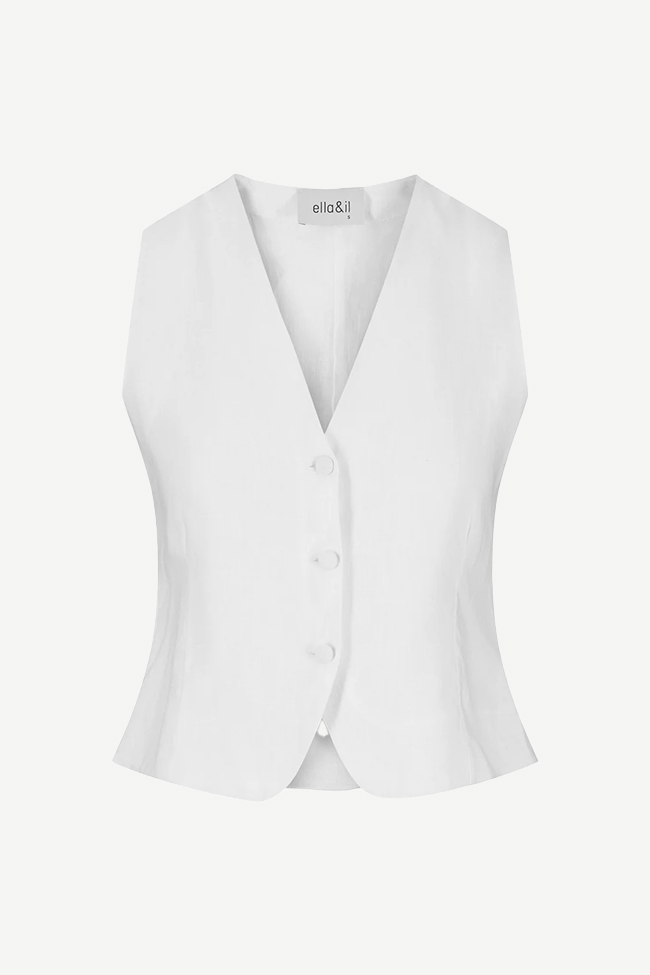 Johanne Linen Vest, White - Bilde 4