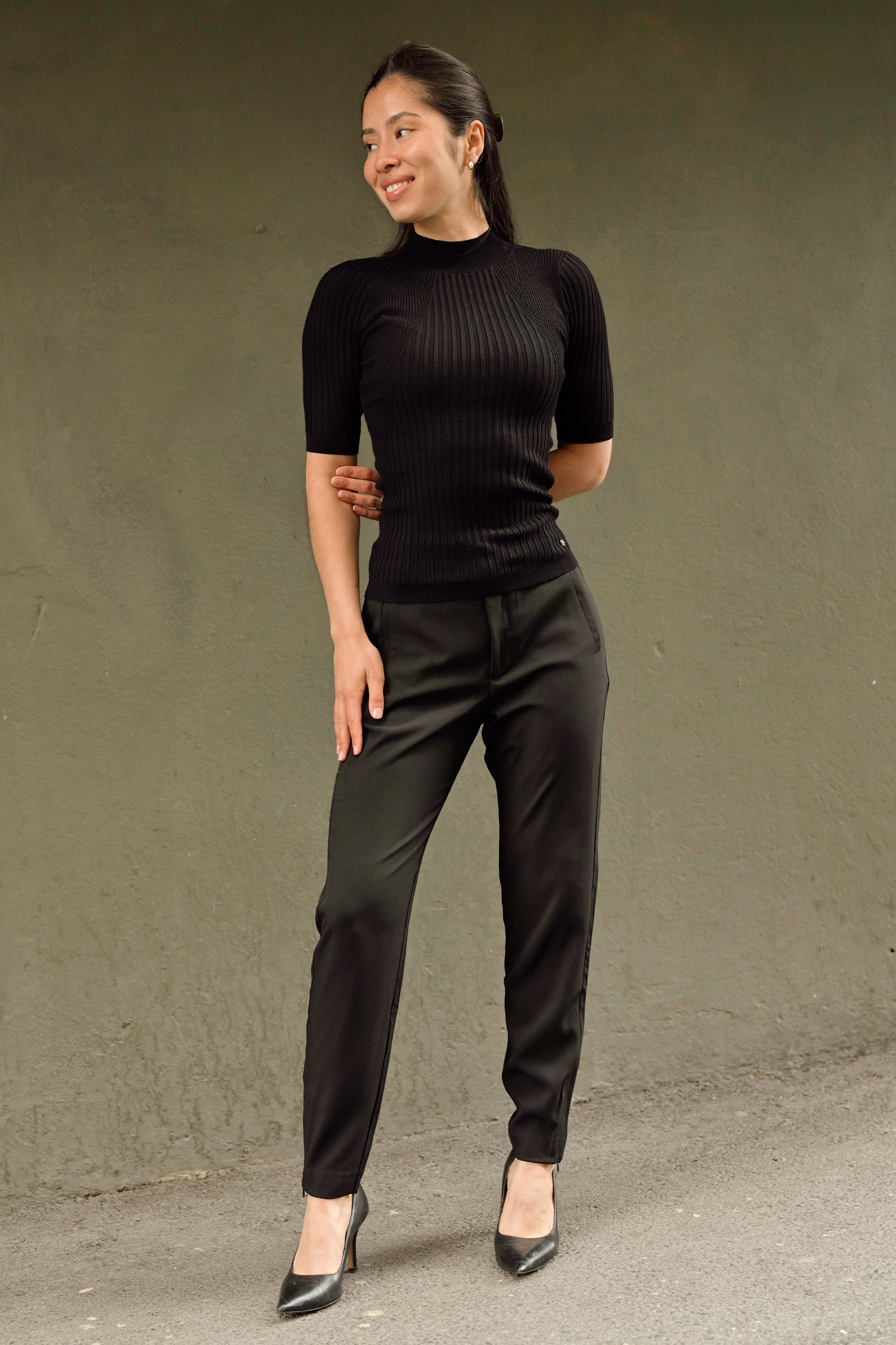 Nica No Rib Pant, Black - Bilde 2