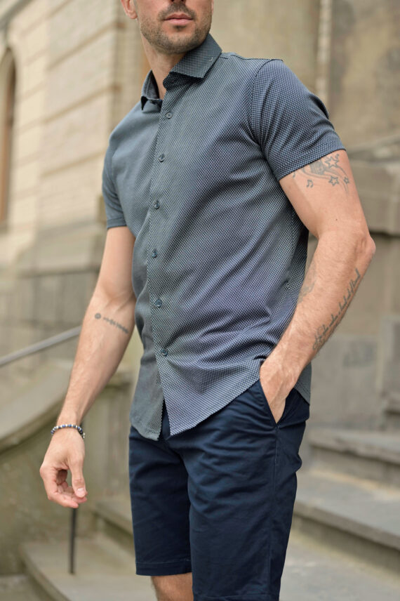 Ole Short Sleeve, Blå Mønstret