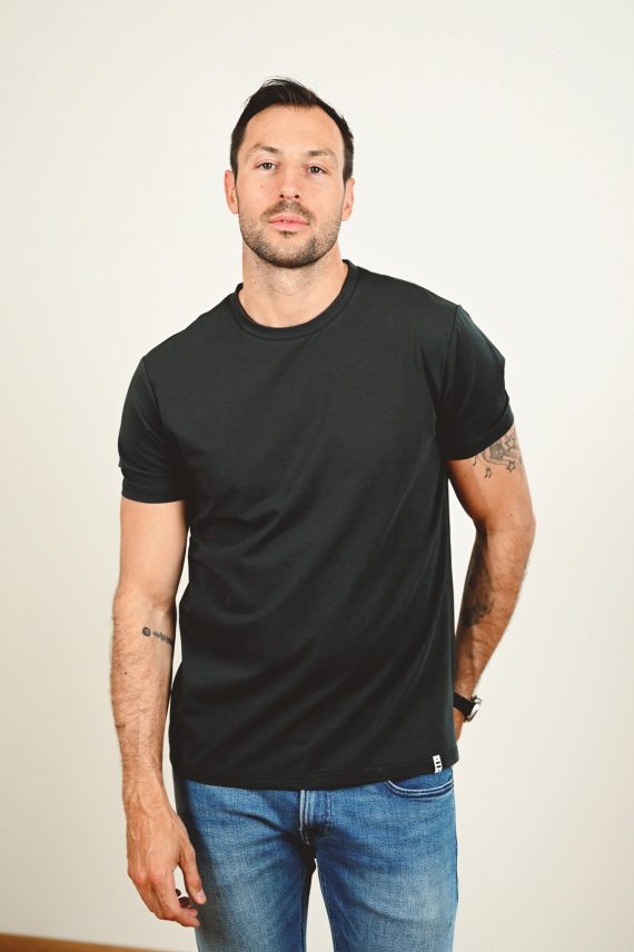 Organic Cotton Crew Tee, Black