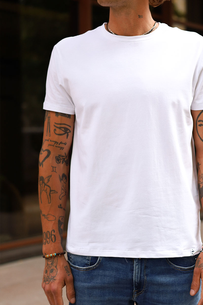 Organic Cotton Crew Tee, White - Bilde 3
