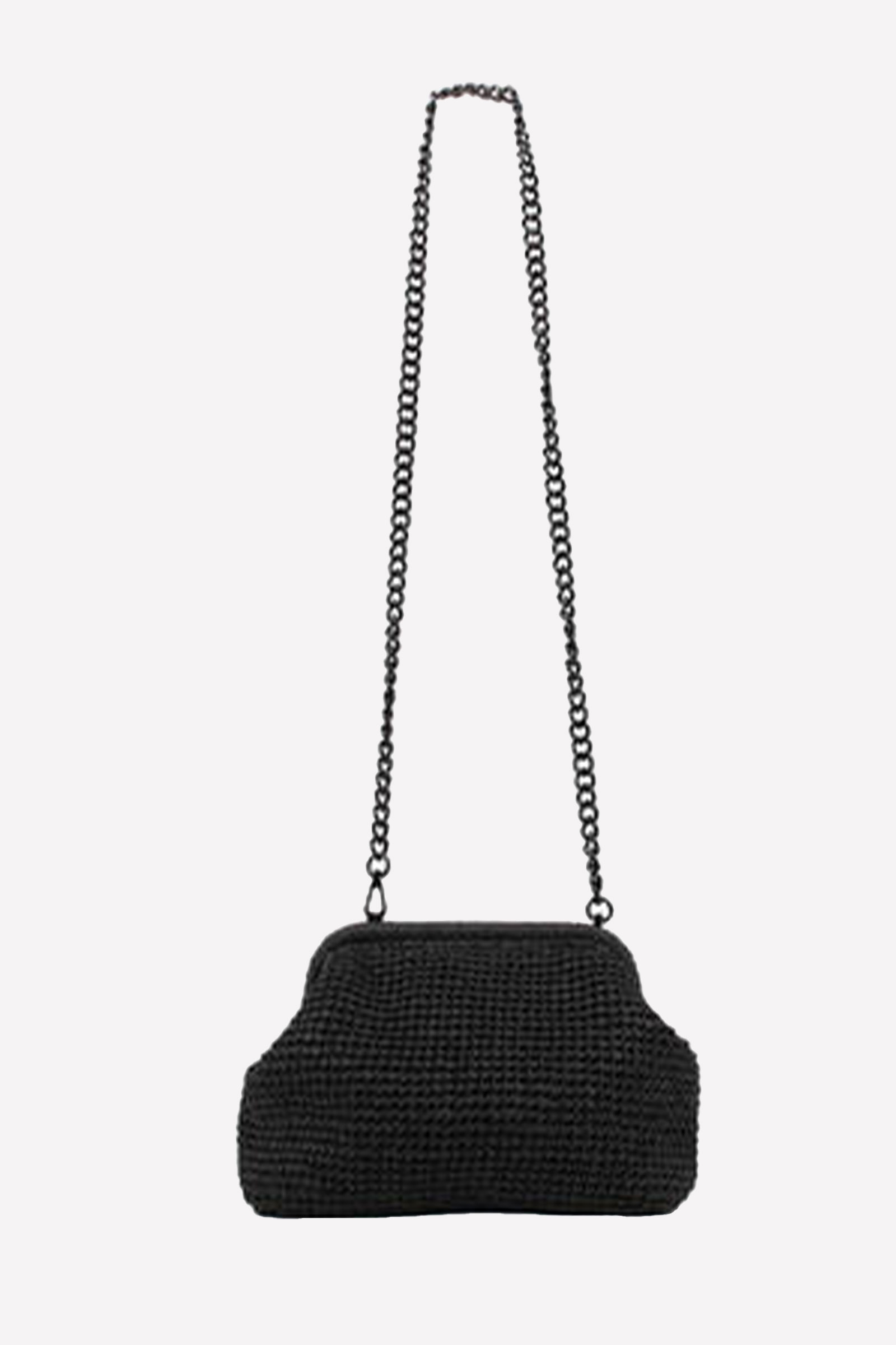 Positano Straw Clutch, Black - Bilde 4