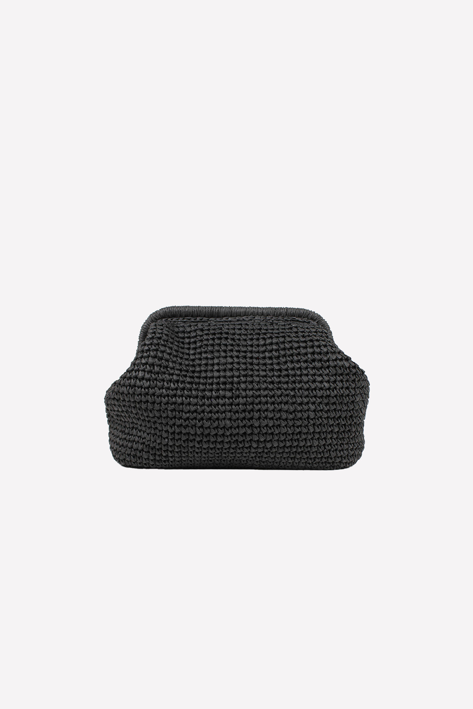 Positano Straw Clutch, Black - Bilde 3