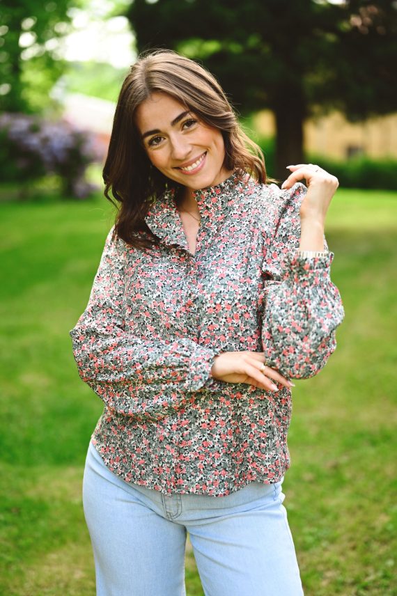 Astrid Shirt, Chinios Green Flower
