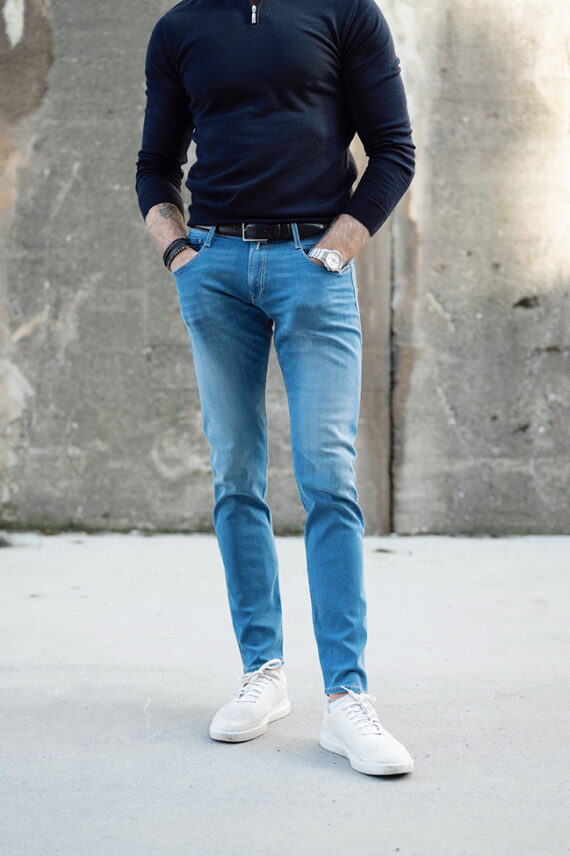 Anbass Slim-Fit Jeans, Mid Blue