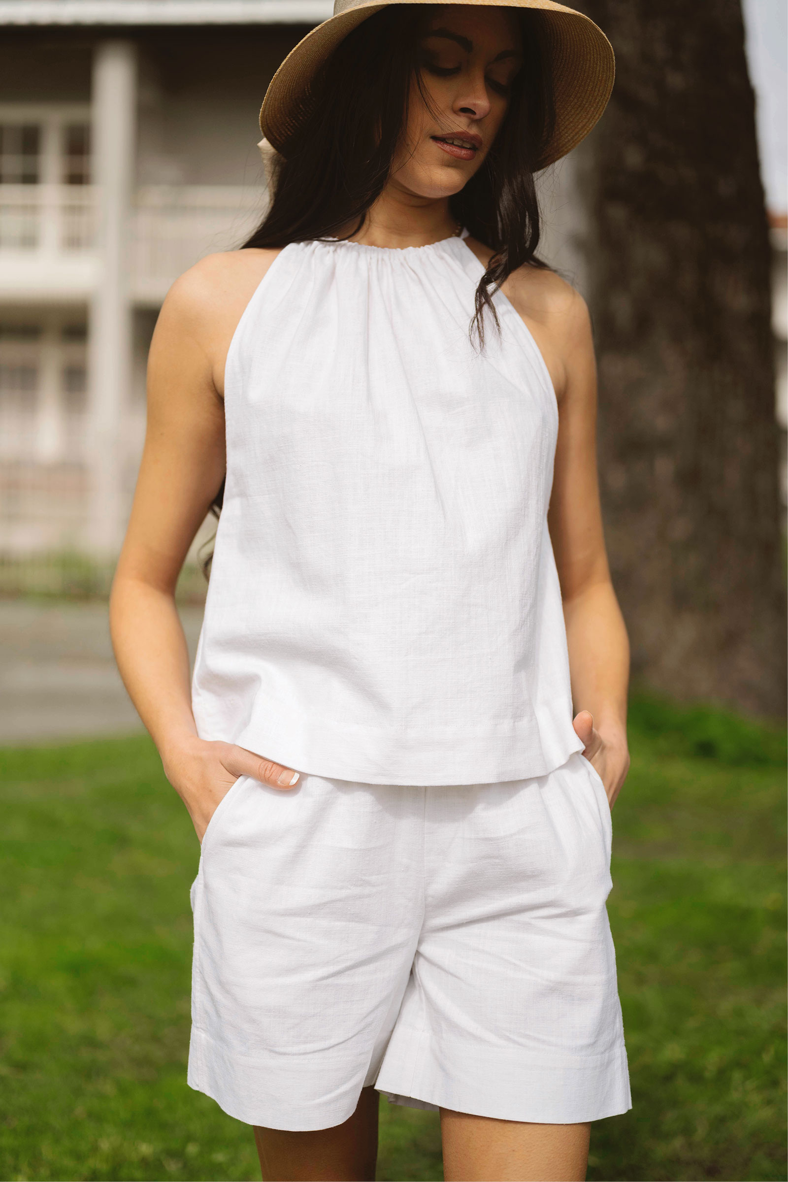 Dora Linen Top, White - Bilde 2