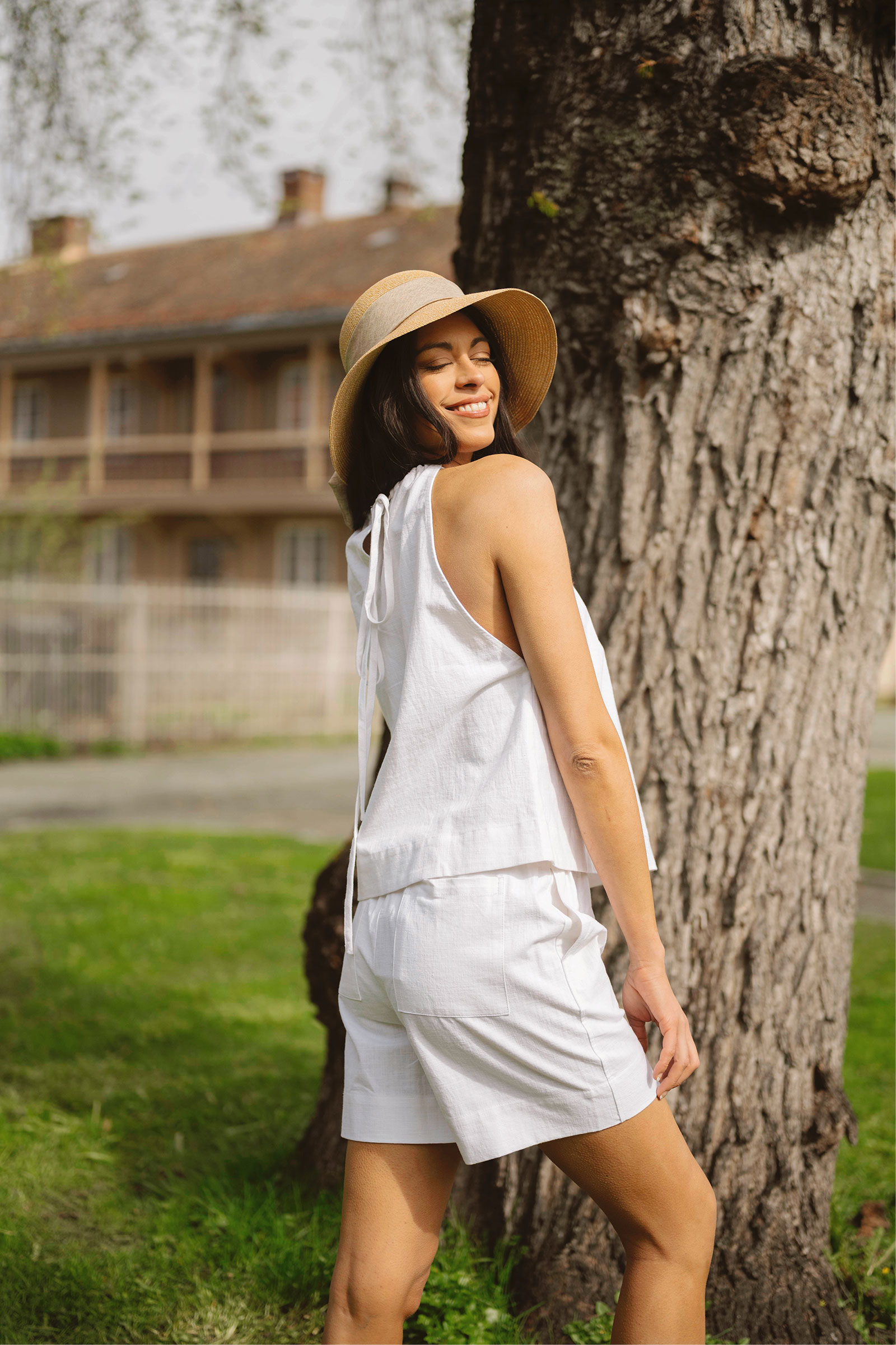 Dora Linen Top, White - Bilde 3