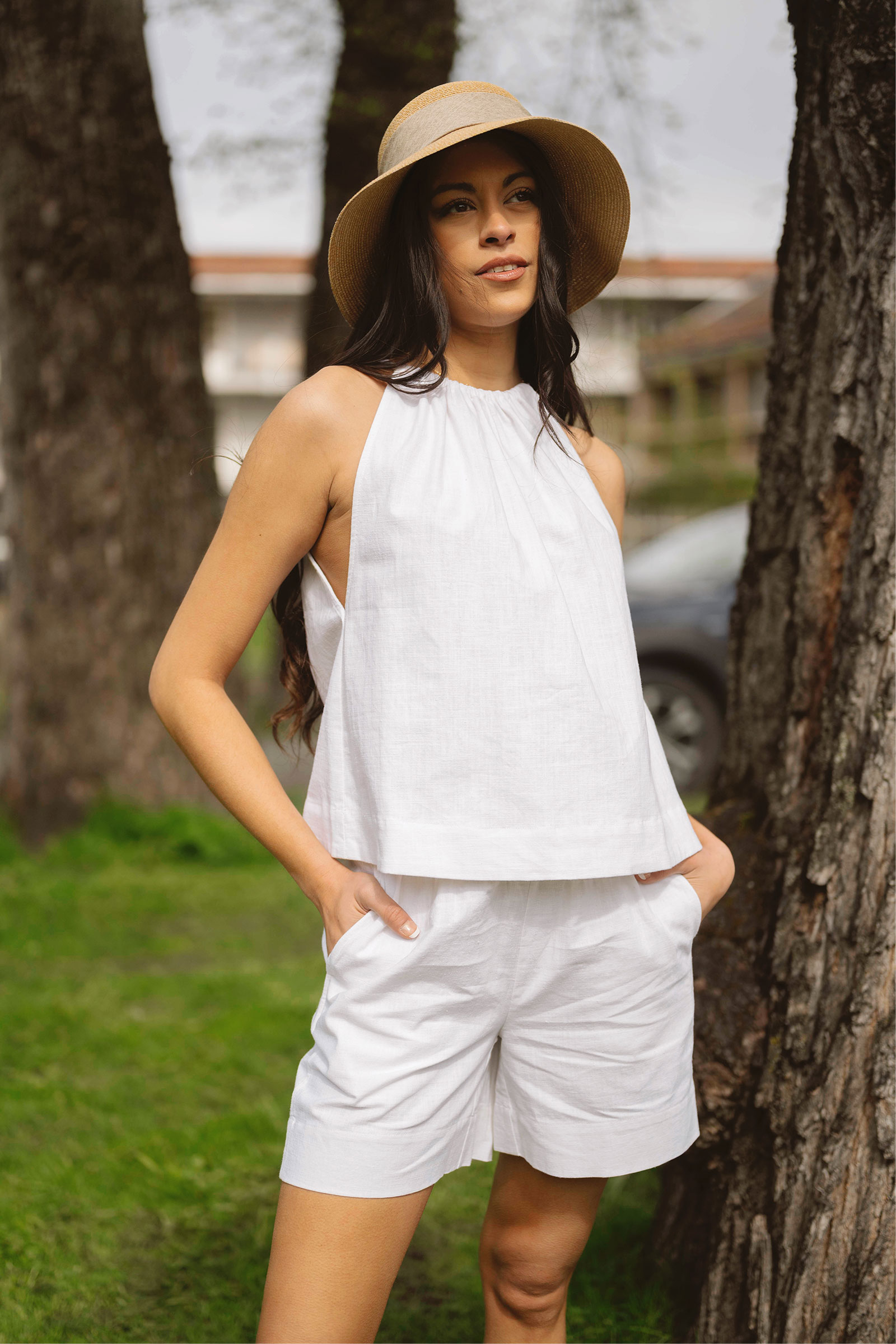 Dora Linen Top, White - Bilde 4