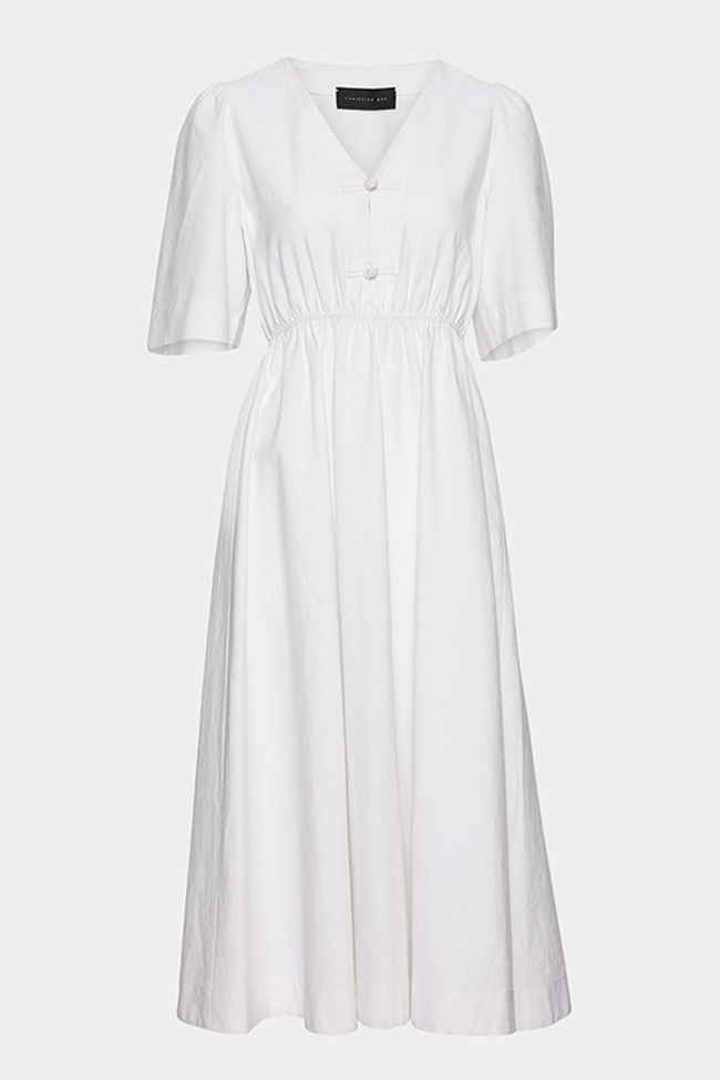 Monica Linen Dress, White - Bilde 10