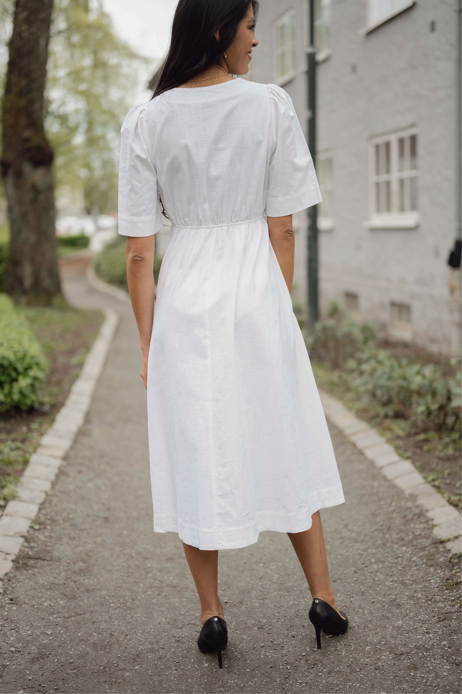 Monica Linen Dress, White - Bilde 8