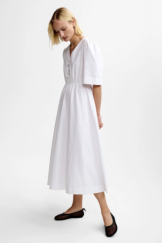 Monica Linen Dress, White - Bilde 9