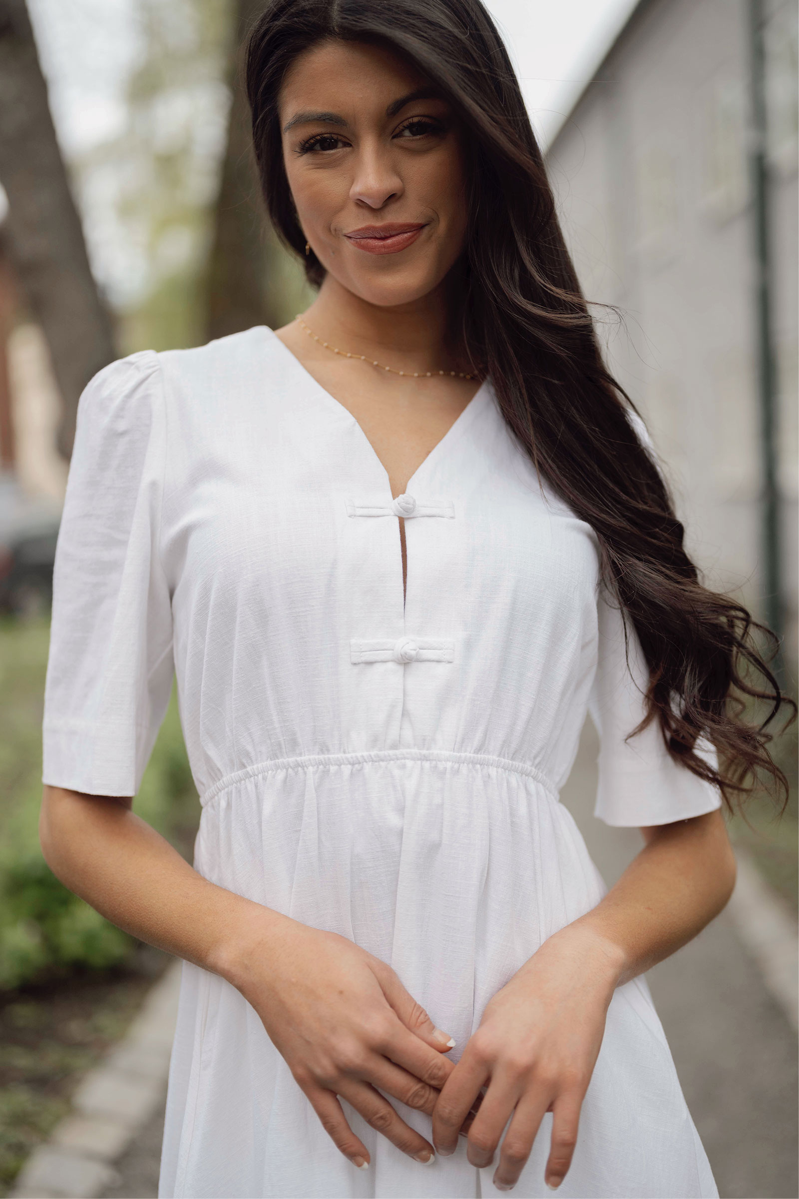 Monica Linen Dress, White - Bilde 5