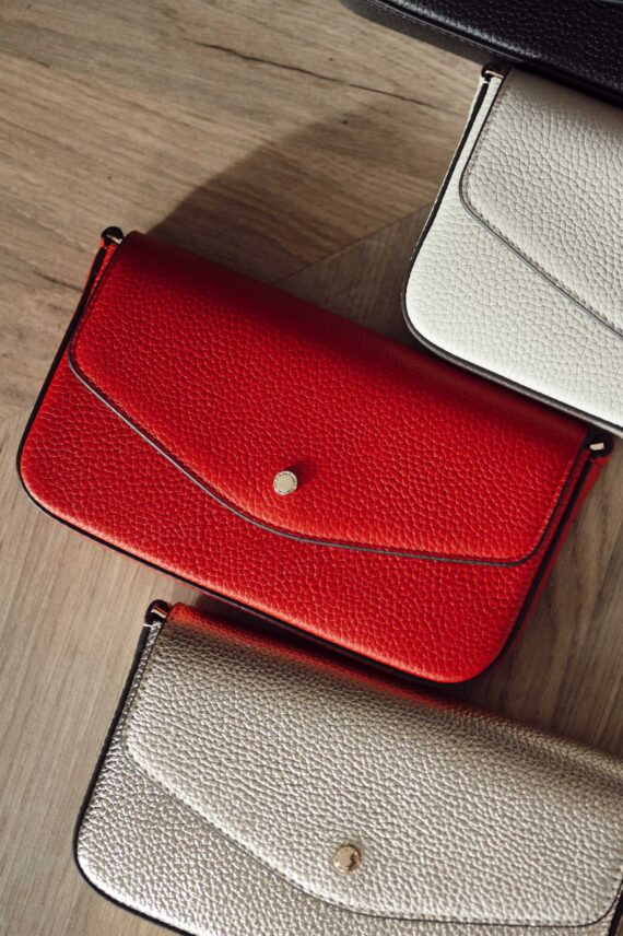 Club Leather Clutch Bag, Red