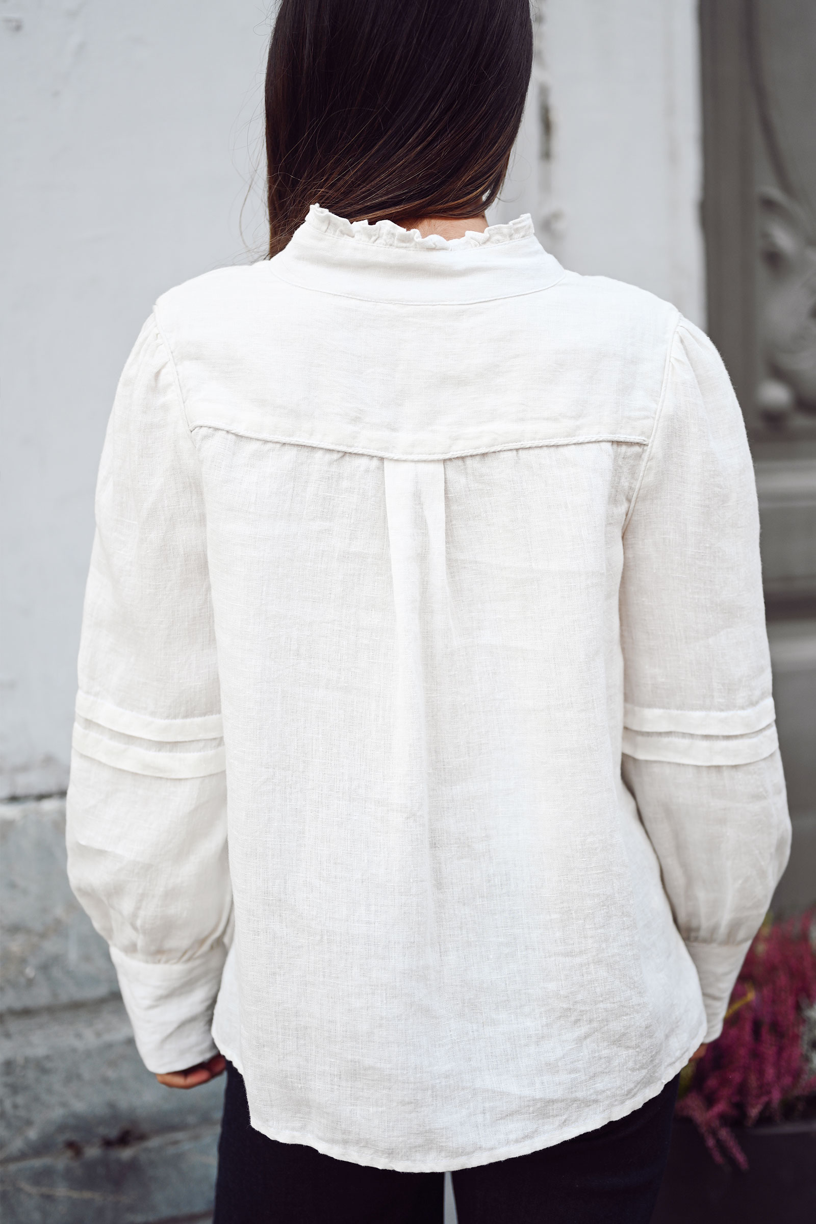 Sari Linen Blouse, White Alyssum - Bilde 5