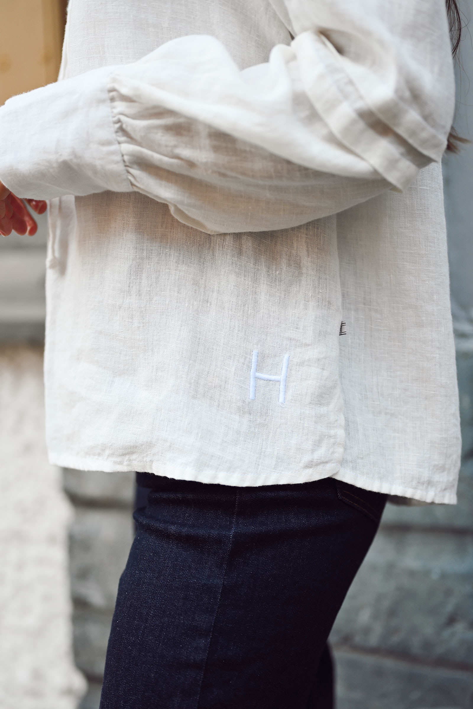 Sari Linen Blouse, White Alyssum - Bilde 4
