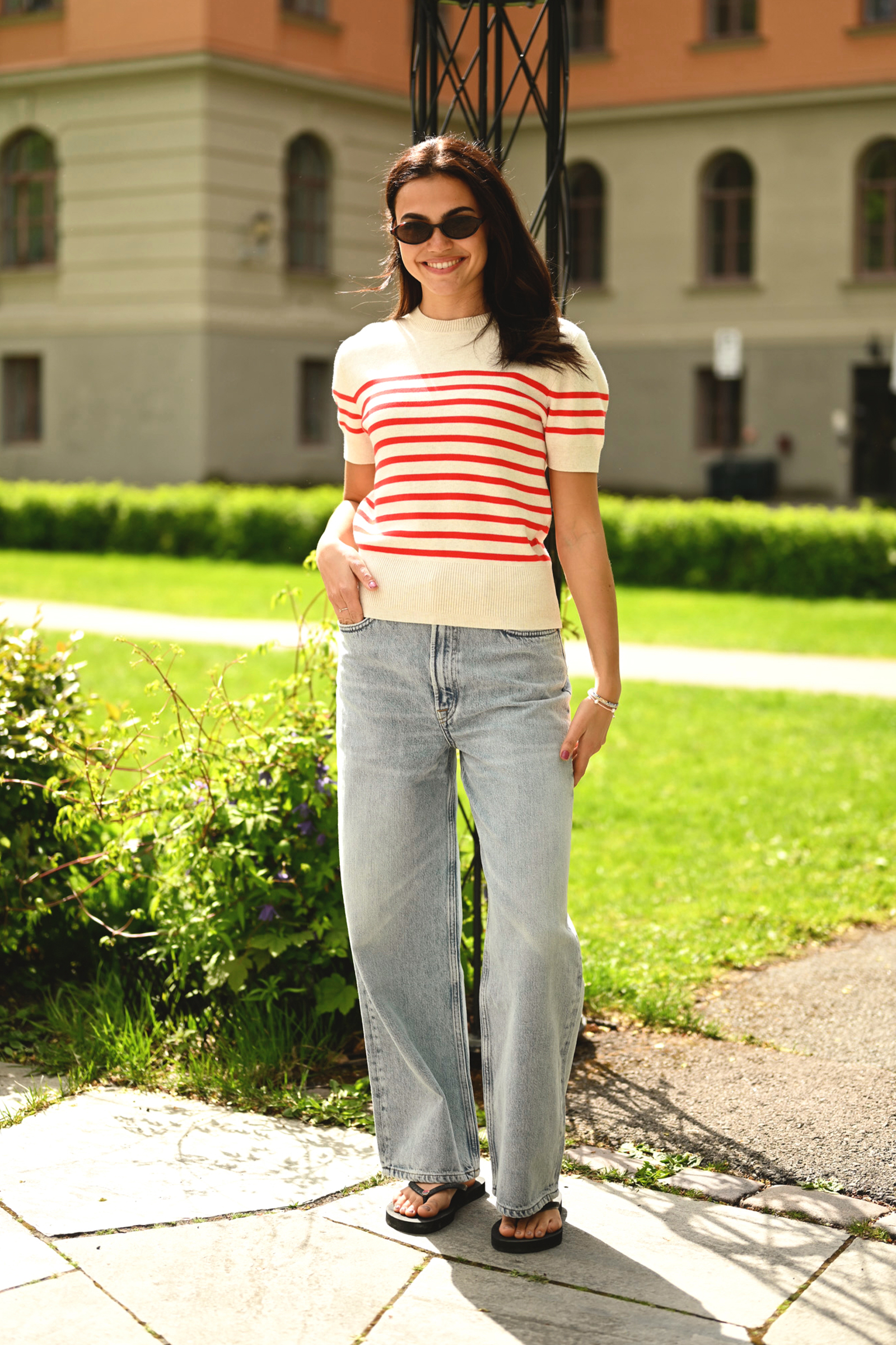 WallisIW Pullover, Red Stripe - Bilde 3