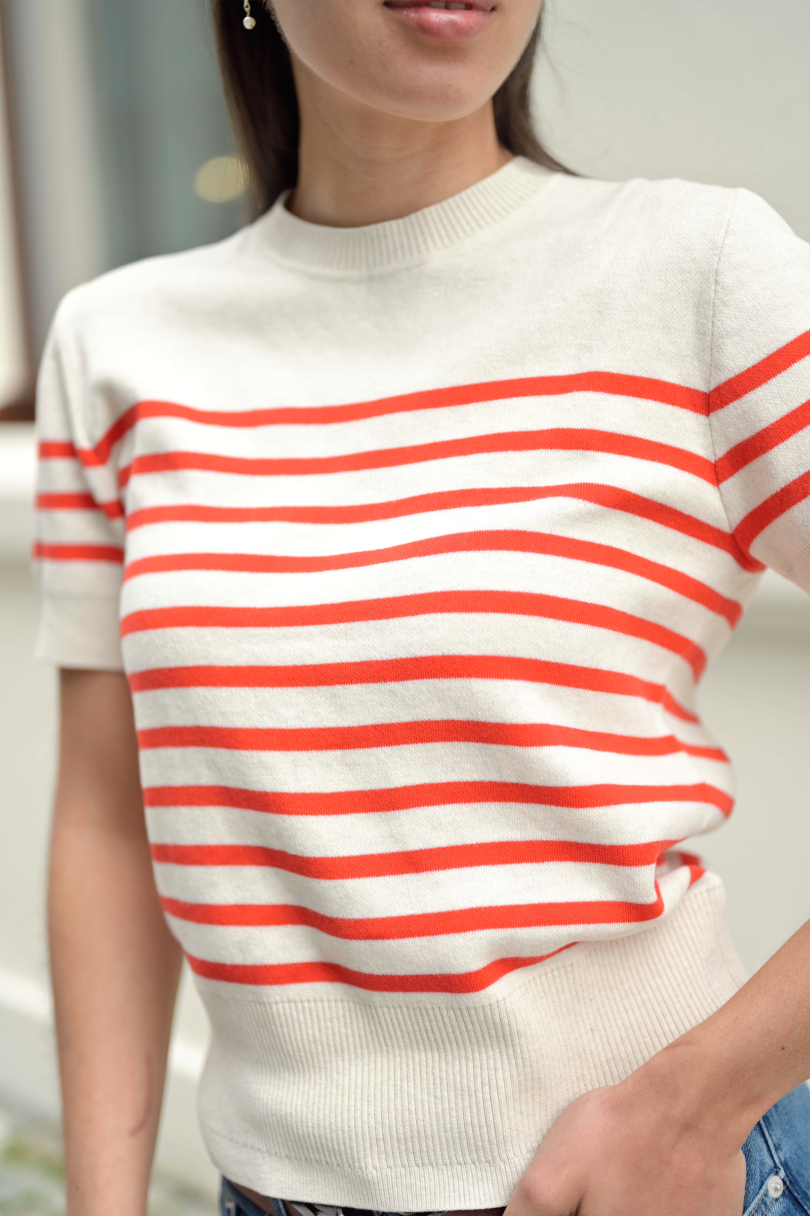 WallisIW Pullover, Red Stripe - Bilde 3
