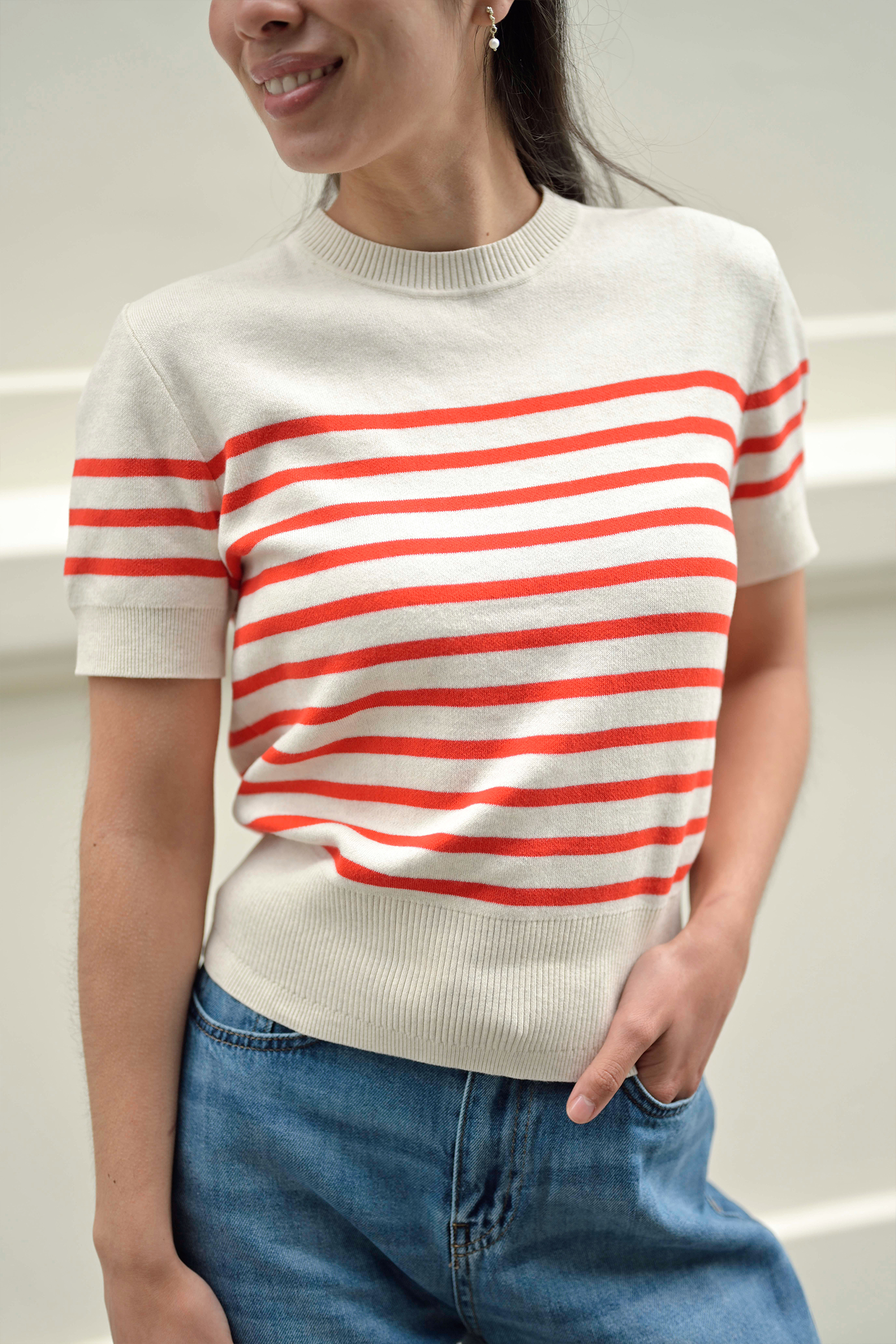 WallisIW Pullover, Red Stripe - Bilde 4