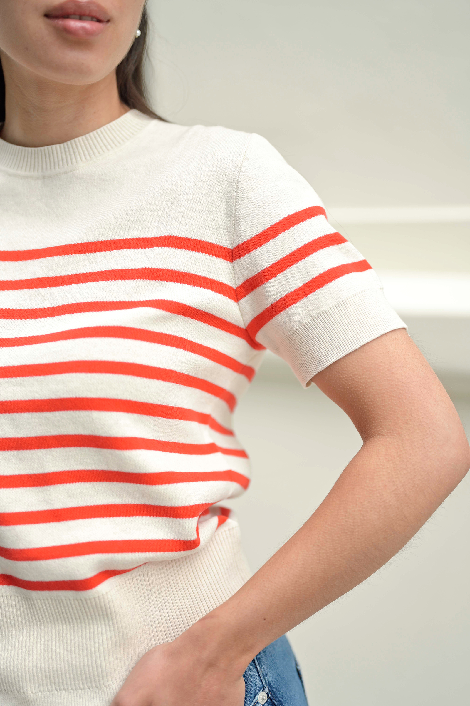 WallisIW Pullover, Red Stripe - Bilde 2