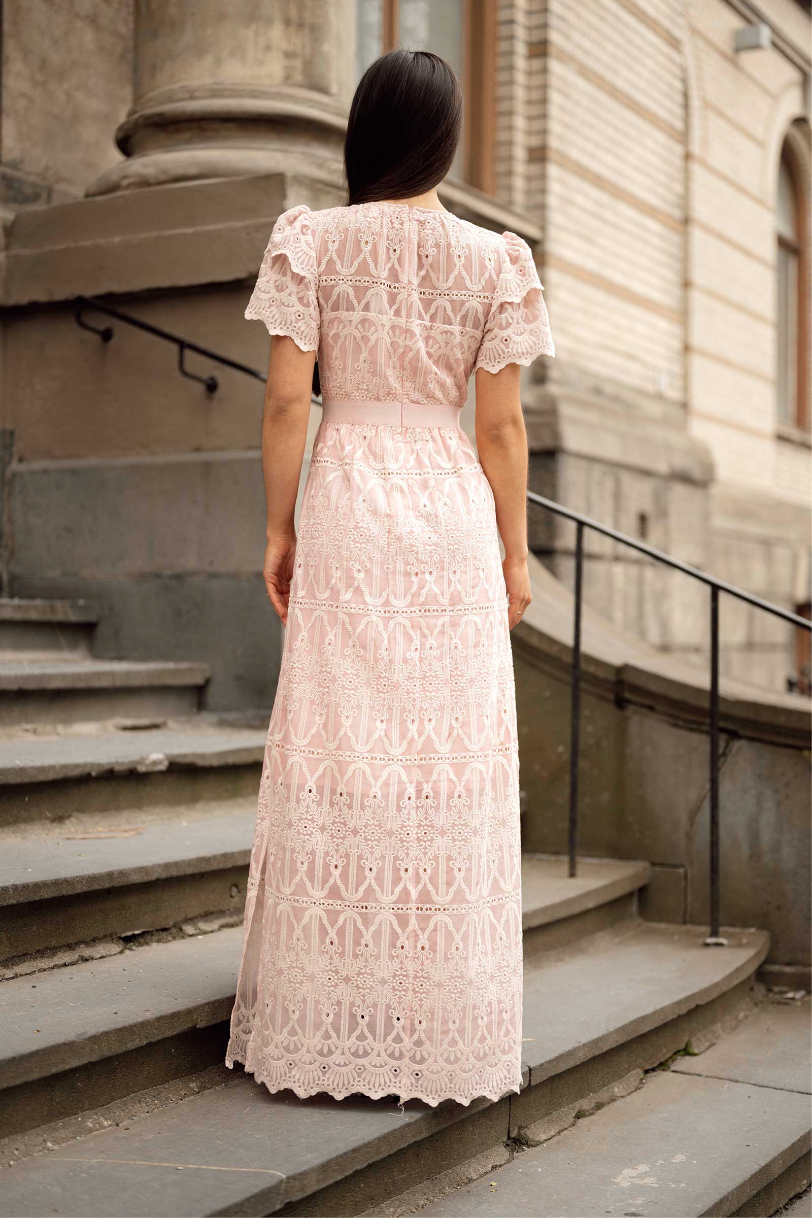 Philine Maxi Dress, Pink Embroidery - Bilde 7