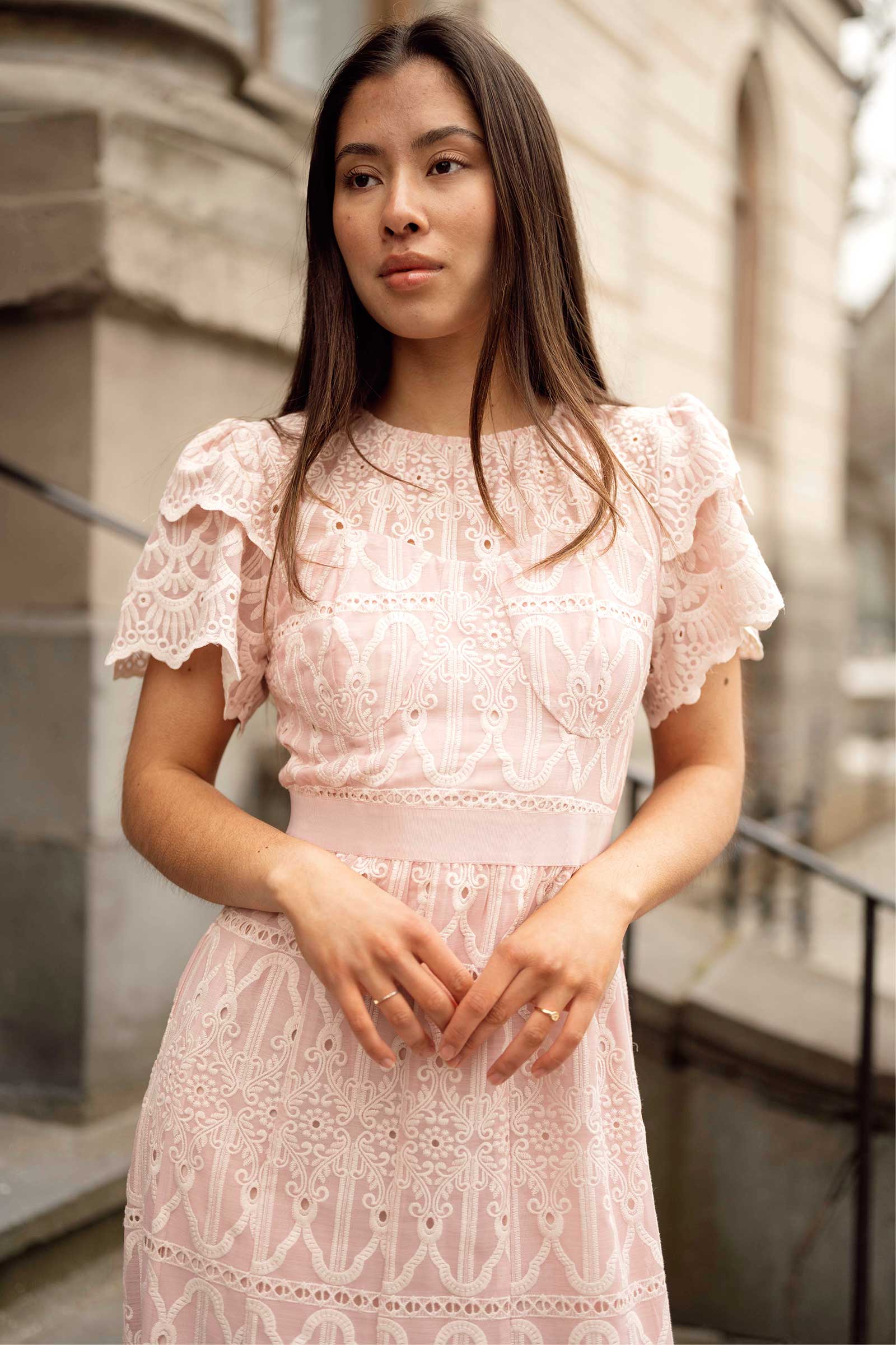 Philine Maxi Dress, Pink Embroidery - Bilde 5
