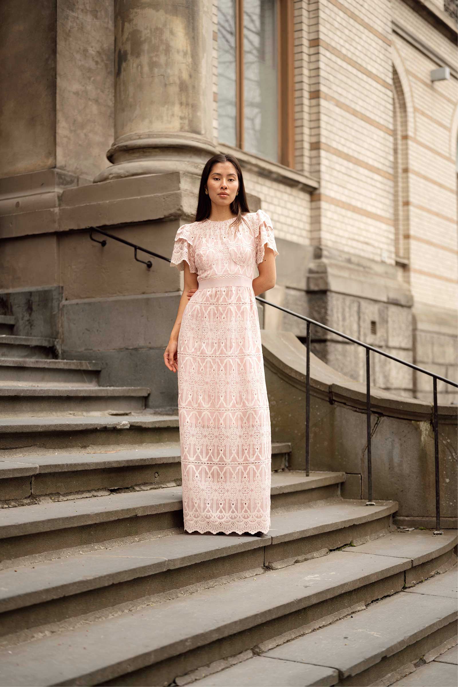 Philine Maxi Dress, Pink Embroidery - Bilde 4