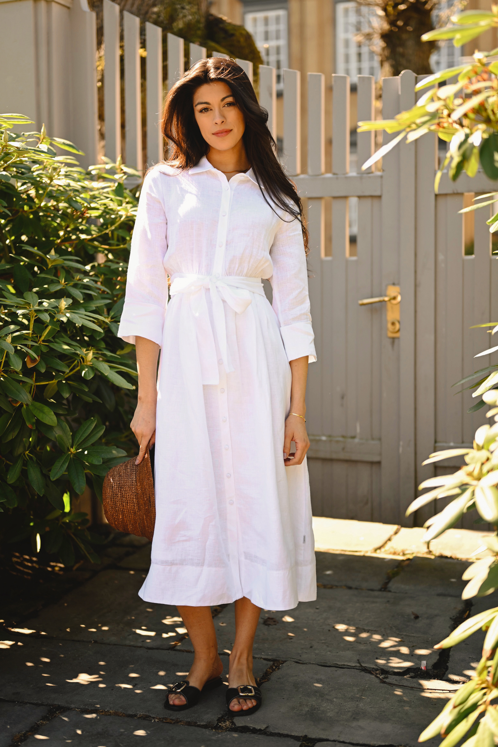 Marja Linen Dress, White - Bilde 2