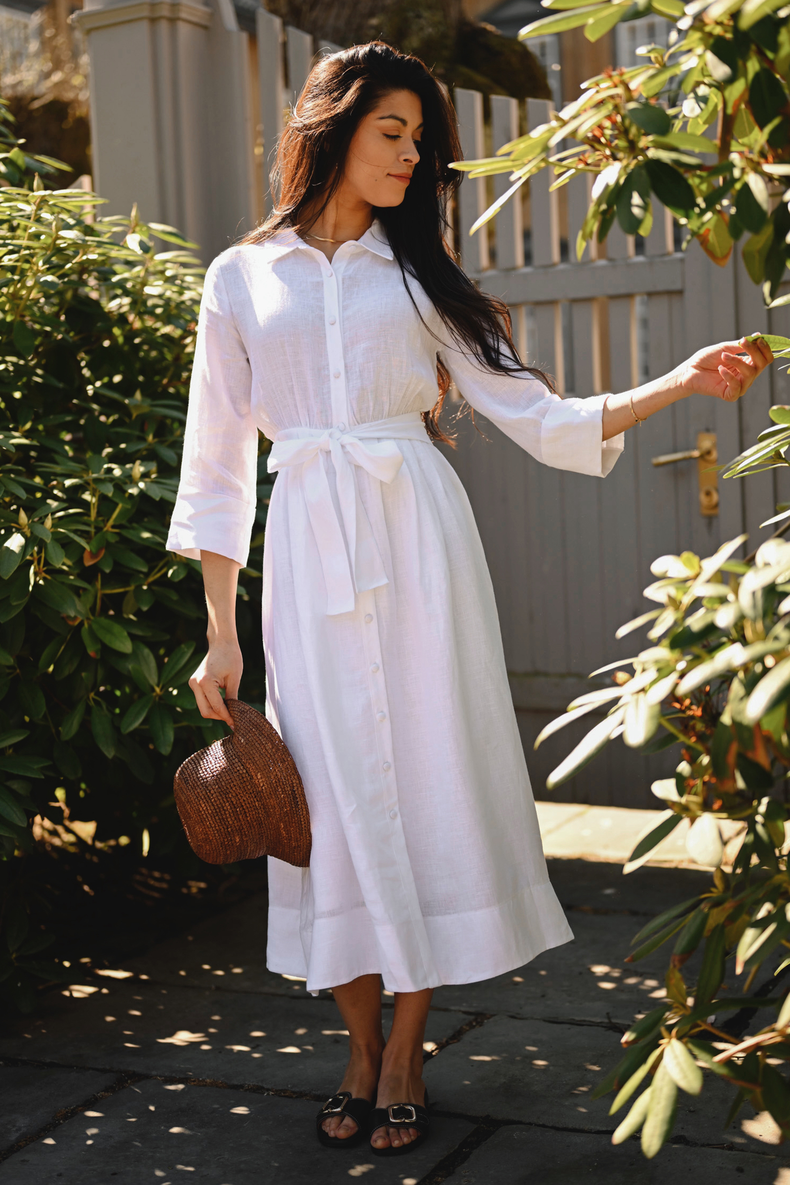 Marja Linen Dress, White - Bilde 4