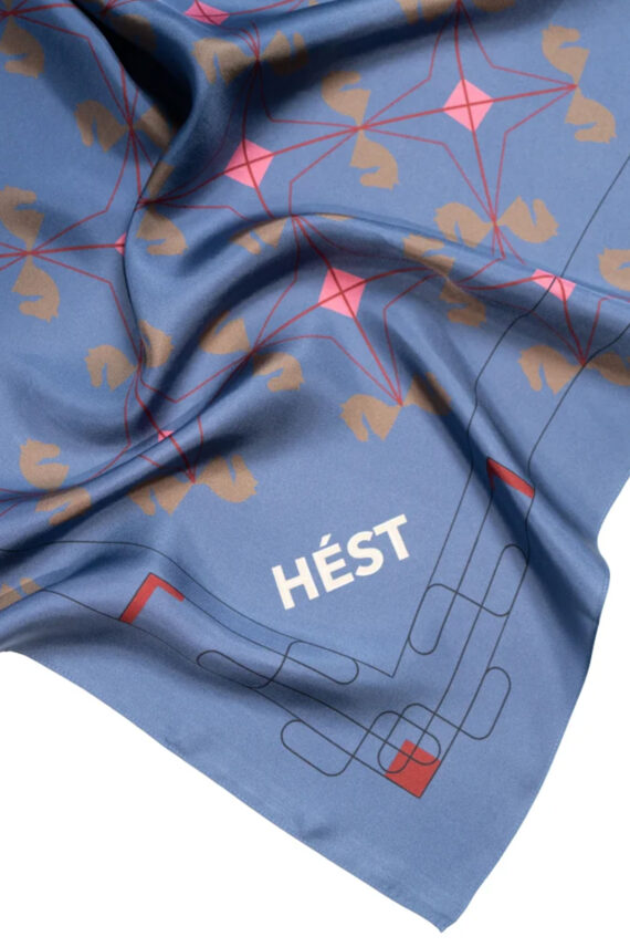 Eliza Silk Scarf Large, Nightshadow Blue