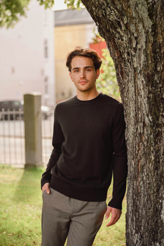 Luca Crew Neck, Brun