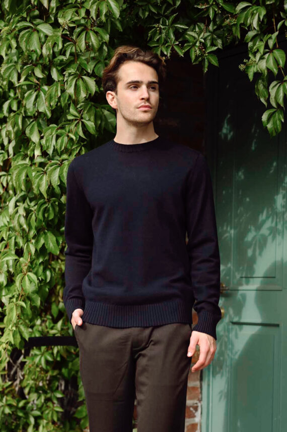 Luca Crew Neck, Mørk blå