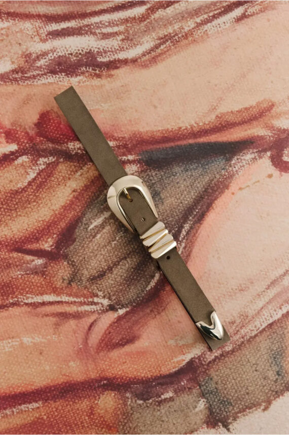 Azelia Leather belt, Taupe