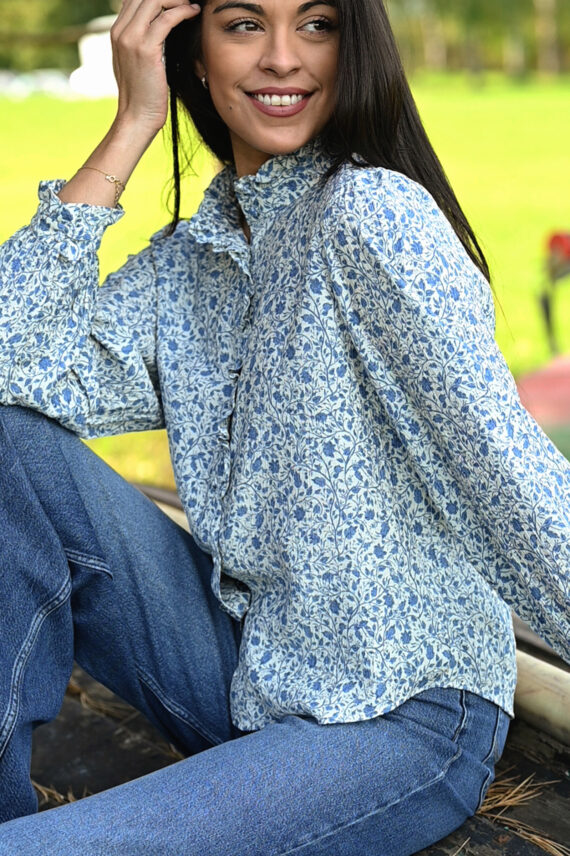 Astrid Shirt, Harbor Quiet Flowers