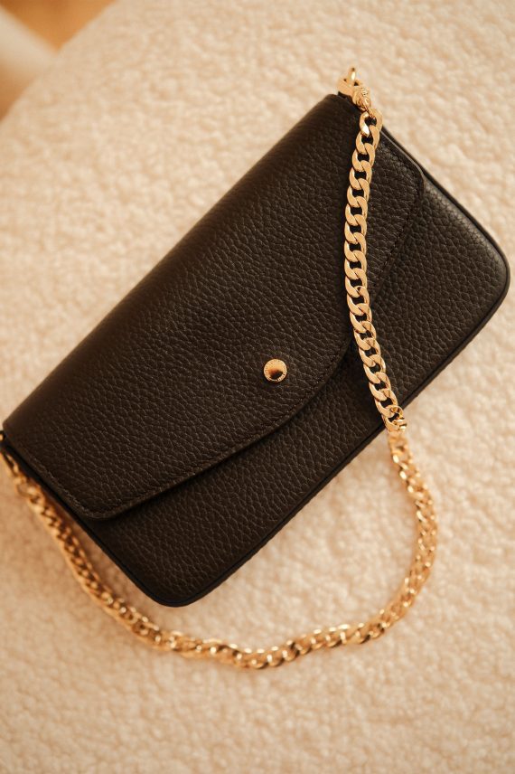 Club Leather Clutch Bag, Marron