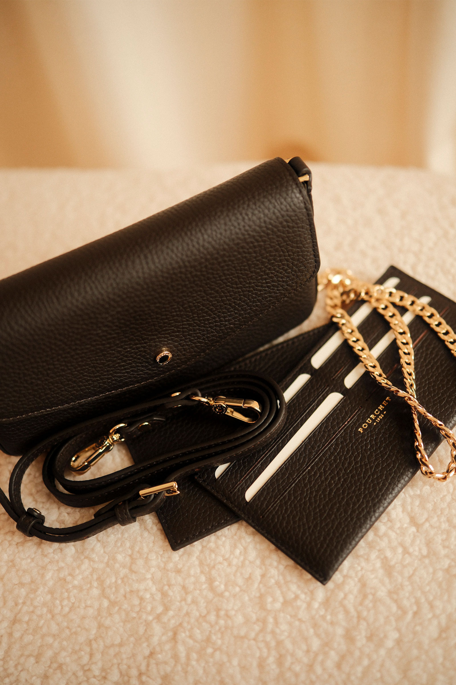Club Leather Clutch Bag, Marron - Bilde 6