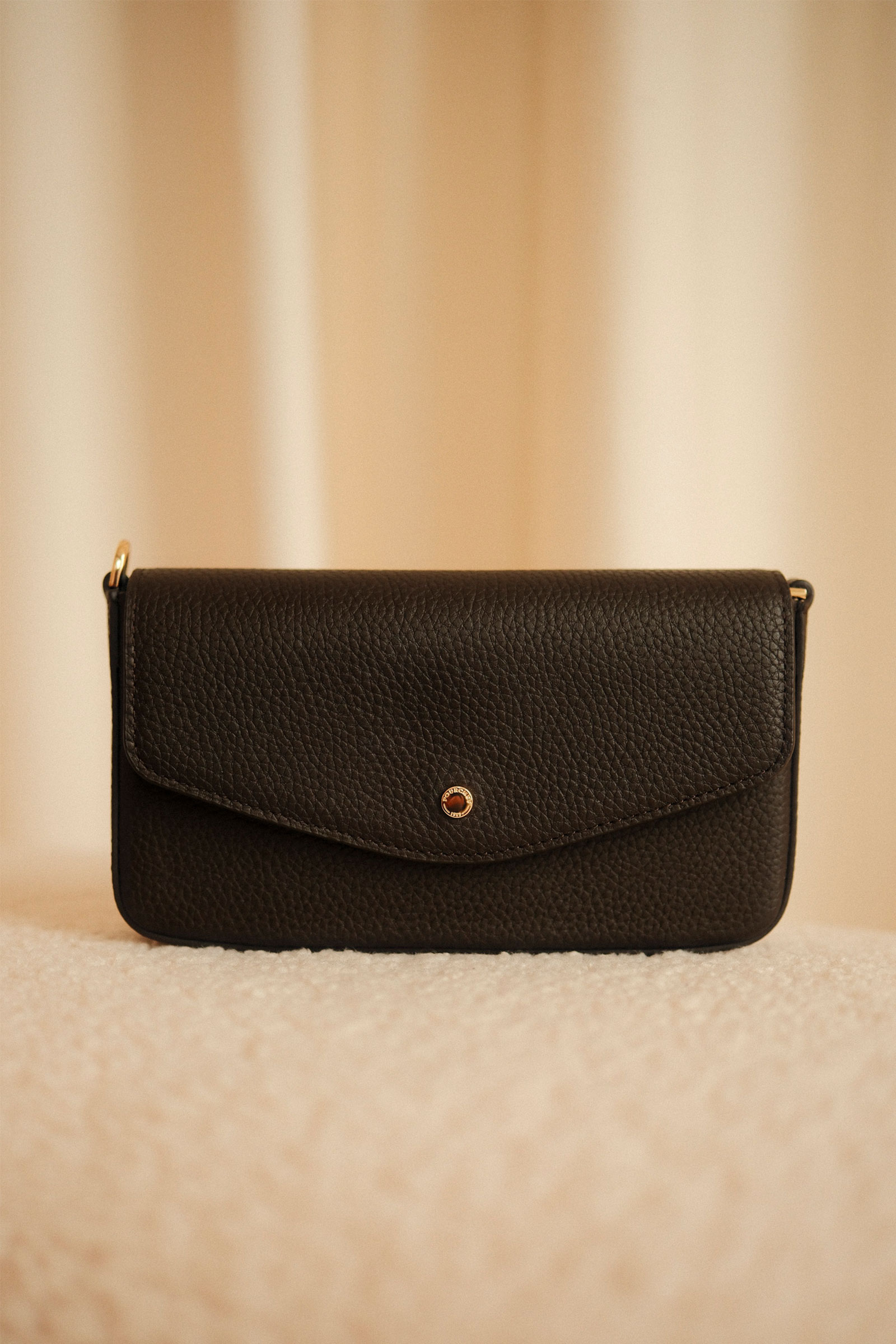 Club Leather Clutch Bag, Marron - Bilde 2