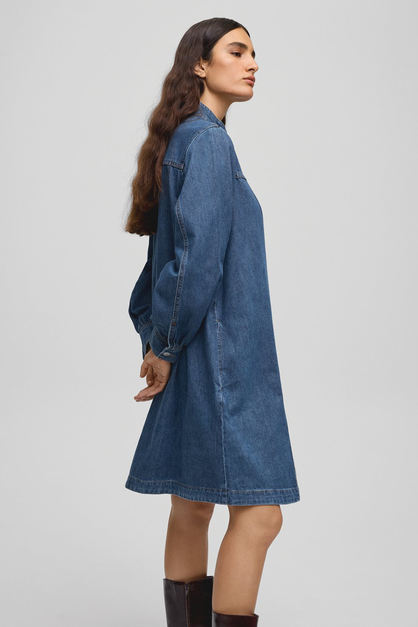 Elena Shirt Dress, Mid Blue Wash - Bilde 3