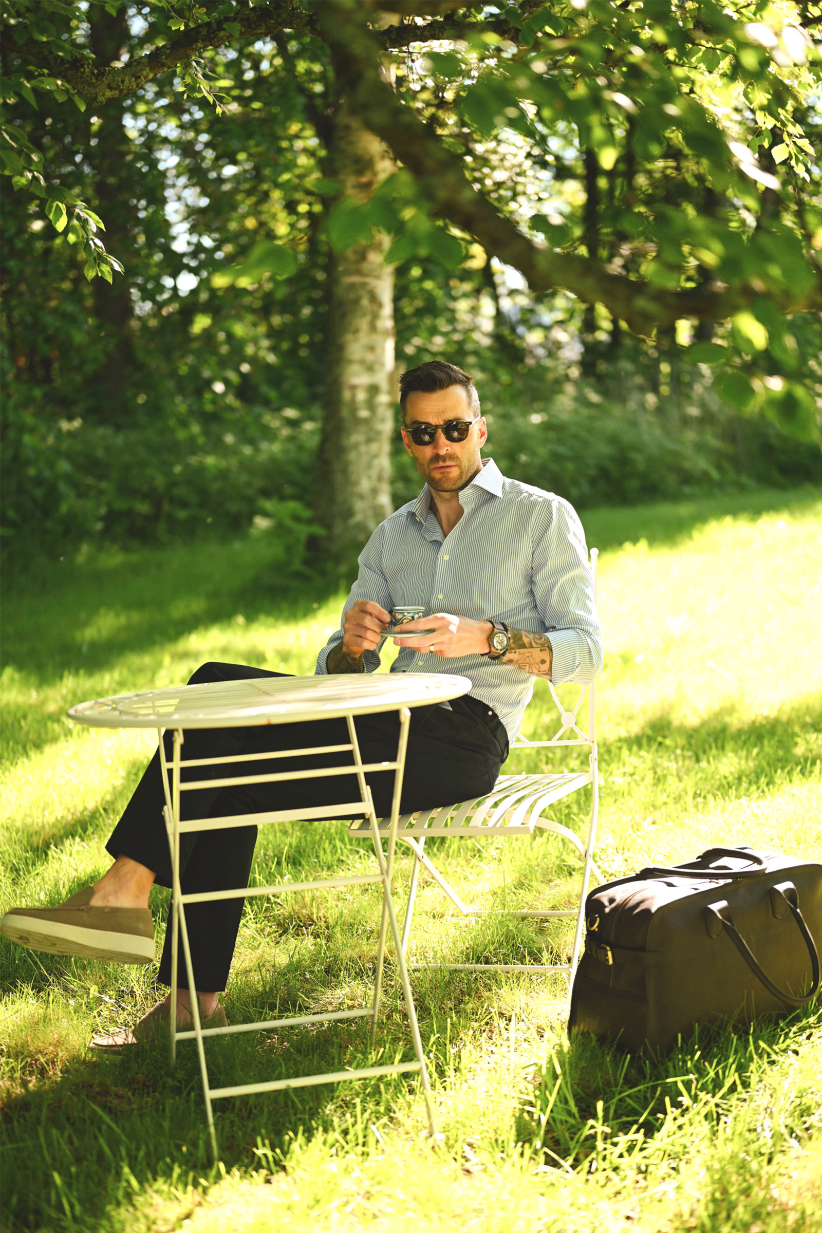 Bengal Striped Oxford Shirt, Blå Stripet - Bilde 4