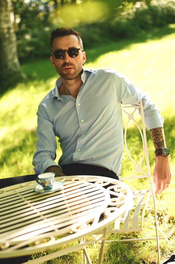 Bengal Striped Oxford Shirt, Blå Stripet