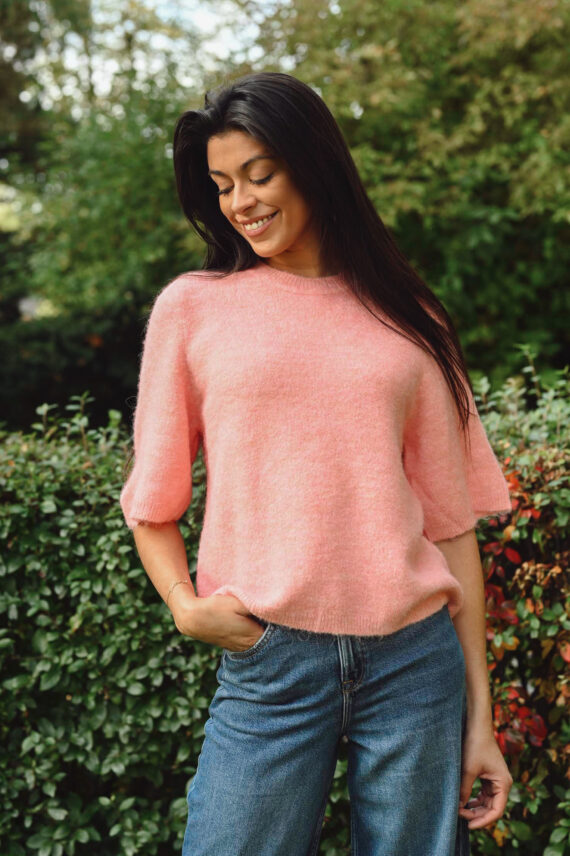 HarrietIW SS Pullover, Silver Pink