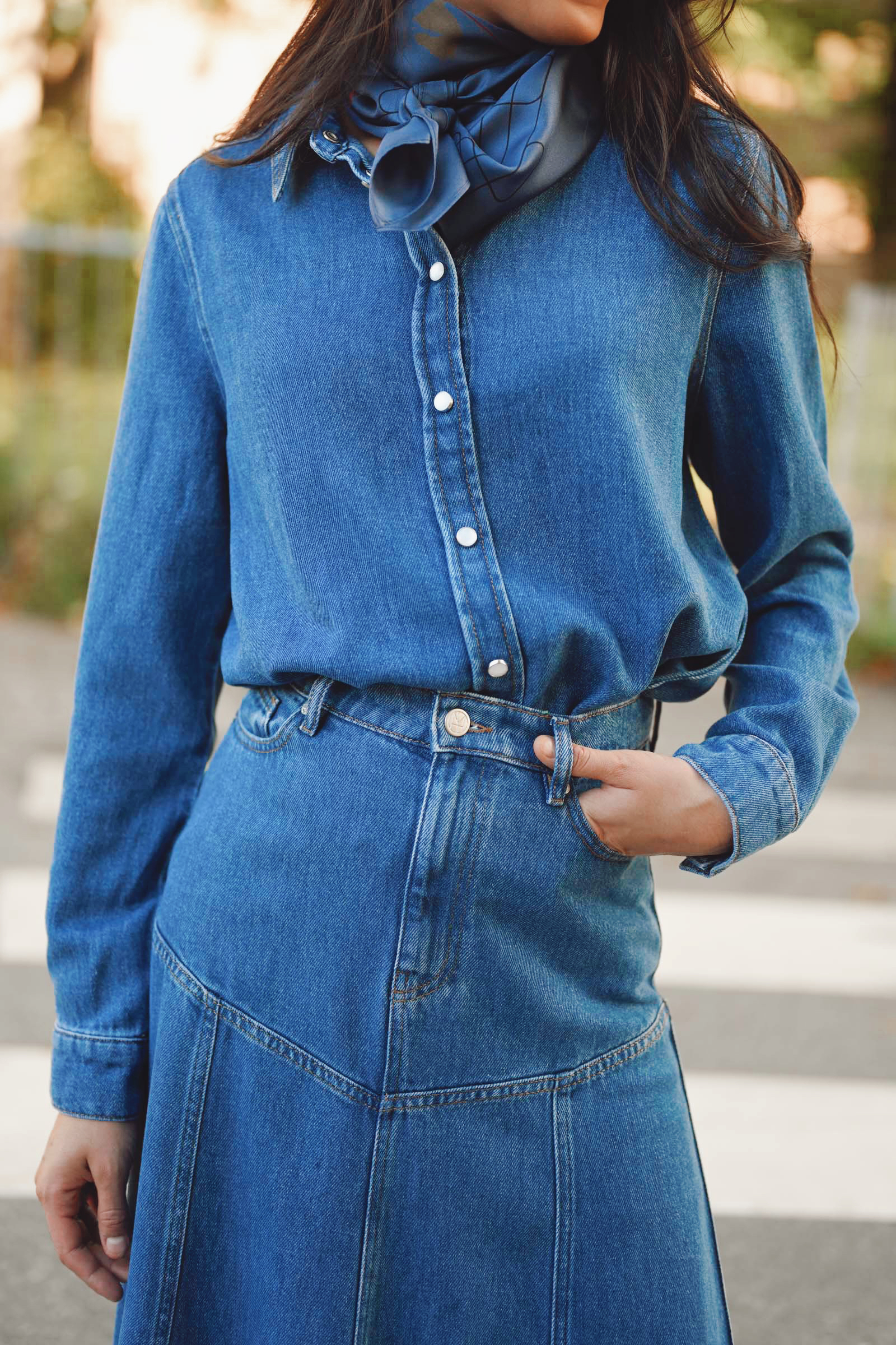 Laurentine Rue Shirt, Mid Blue Wash - Bilde 3