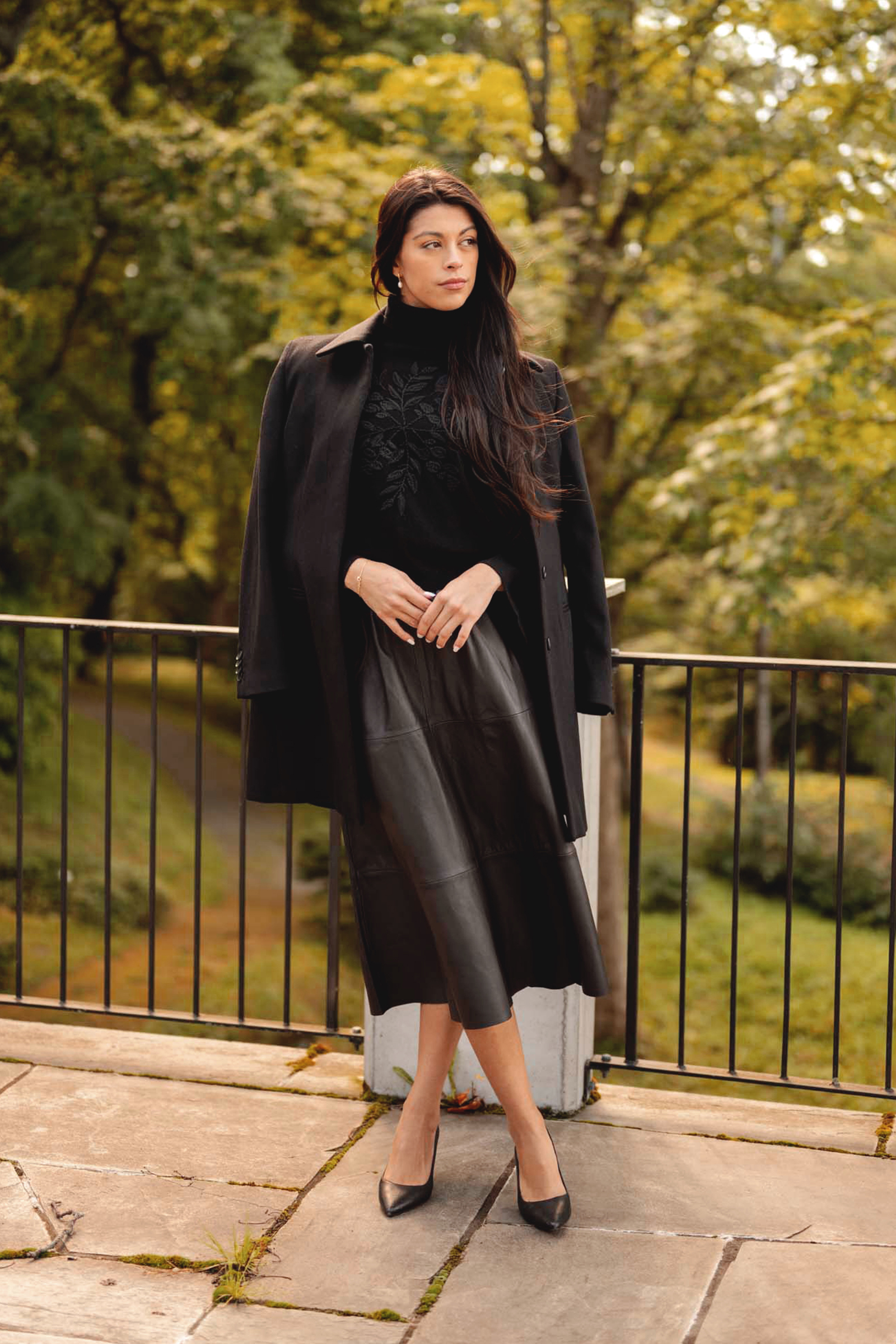 Evelyn Leather Skirt, Mørk Brun - Bilde 9